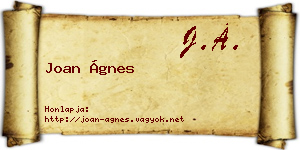 Joan Ágnes névjegykártya