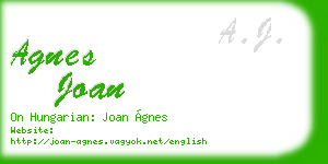 agnes joan business card